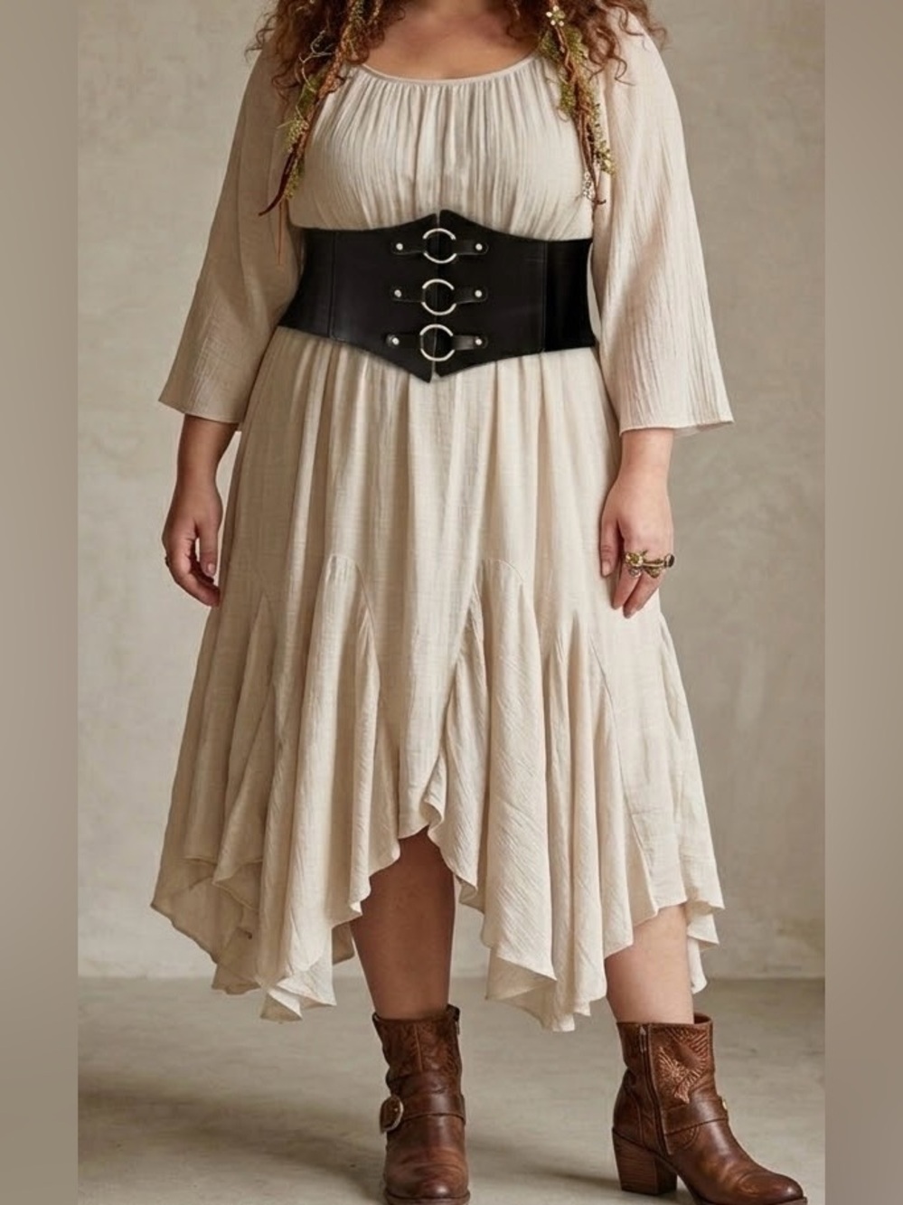 Whimsical Gauze Handkerchief Hem Fairy Dress 2XL